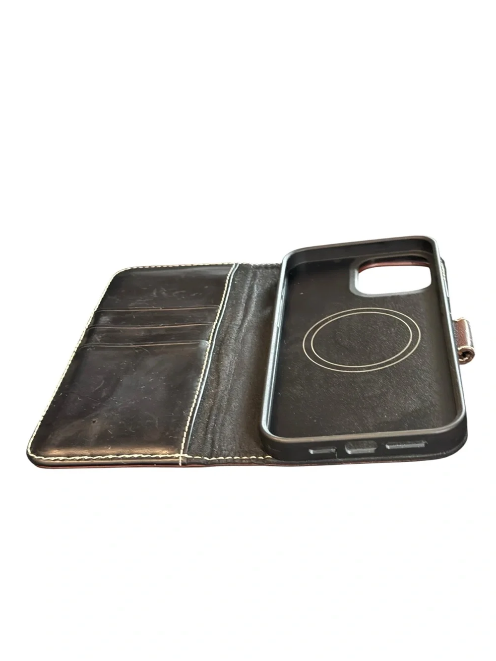 Burton Goods Leather Wallet Phone Case Card Holder Brown